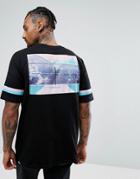 Asos Oversized T-shirt With Basketball Photographic Print - Black