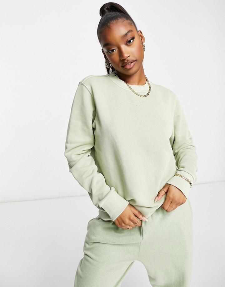 Reebok Natural Dye Central Logo Sweatshirt In Harmony Green