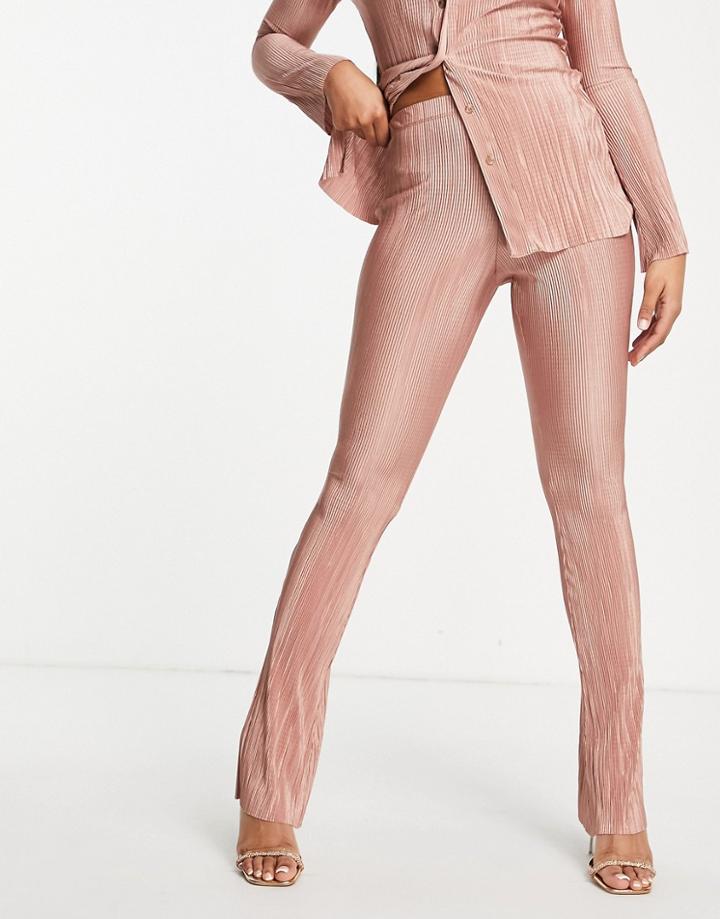 Miss Selfridge Pink Plisse Kickflare Pants