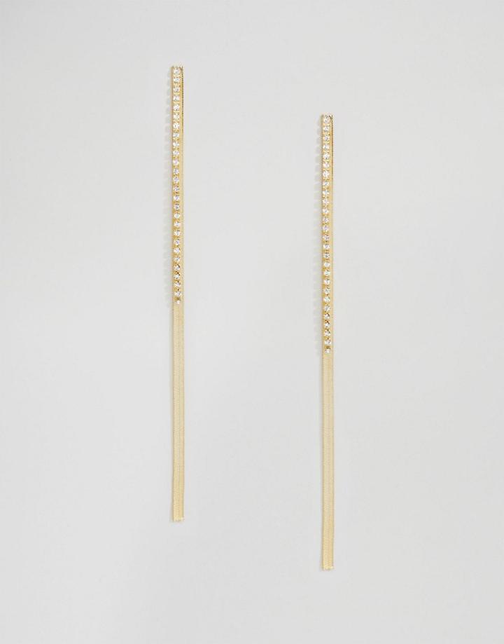 Nylon Tassle Shoulder Duster Earrings - Gold Plated