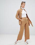 Monki Wide Leg Pants With Pockets-beige