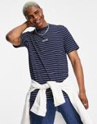 Parlez Ladsun Thin Striped T-shirt In Navy