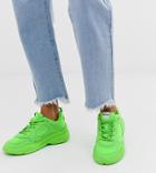 Bershka X Pantone Sneaker In Neon Green - Green