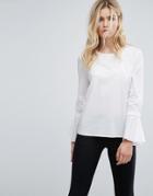Selected Flare Sleeved Blouse - White