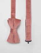 Bershka Velvet Bow Tie In Dusty Pink - Pink