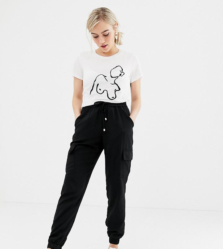 New Look Petite Utility Pocket Jogger In Black - Black