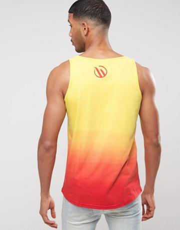 Wetts Dip Dye Wave Logo Tank - Orange