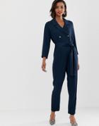 Y.a.s Soft Tailored Tie Waist Jumpsuit-black