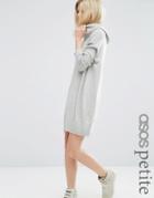 Asos Petite Lounge Sweater Dress With Oversized Cowl Neck - Gray