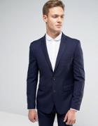 Burton Menswear Slim Suit Jacket - Navy