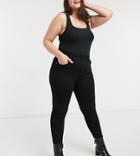 Dr Denim Plus Lexy Mid Rise Second Skin Super Skinny Jeans In Washed Black