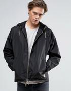 Brixton Claxton Windbreaker Jacket With Hood - Black