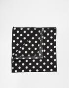 Reclaimed Vintage Polka Dot Pocket Square - Black