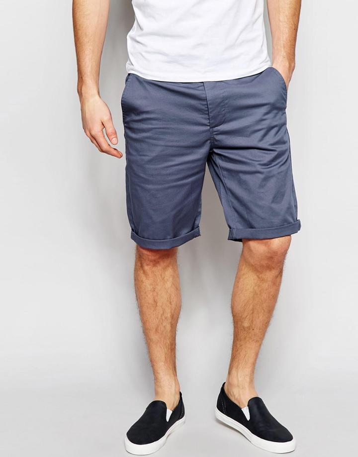 Asos Slim Chino Shorts In Long Length Vindigo - Vindigo