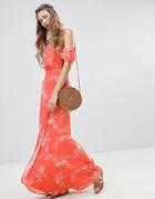 Flynn Skye Floral Bella Maxi Dress - Orange