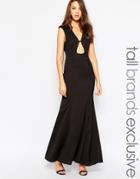 Jarlo Tall Maxi Dress With Front Keyhole Detail - Black