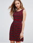 Yumi Nautical Stripe Dress - Red