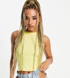 Asyou Cut Out Back Set Top In Yellow