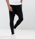 Sixth June Tall Slouchy Skinny Joggers In Black With Drop Crotch - Black