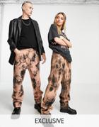 Reclaimed Vintage Inspired Unisex Grunge Print Jeans In Multi - Multi