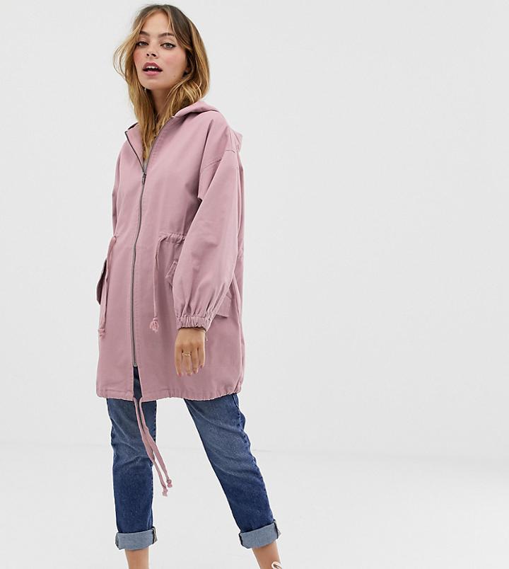 Asos Design Petite Lightweight Parka-pink