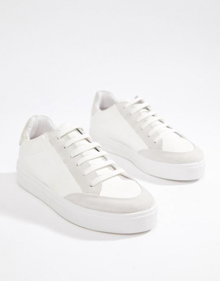 Asos Design Dove Lace Up Sneakers - White