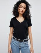 New Look Organic V Neck Tee - Black