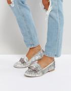 Qupid Bow Velvet Slipper Flat Shoe - Gray