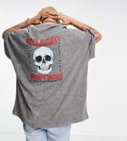 Reclaimed Vintage Inspired Skeleton Graphic T-shirt In Charcoal-grey