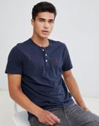 Abercrombie & Fitch Icon Logo Henley T-shirt In Navy - Navy