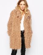 Supertrash Orson Shaggy Coat - Biscuit