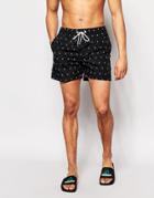Bellfield Black Flash Printed Swim Shorts - Black