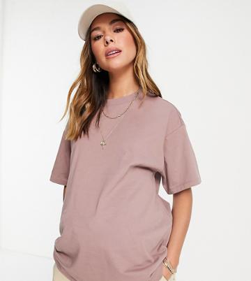 Asos Design Maternity Ultimate Oversized T-shirt In Fawn-brown
