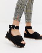 Asos Design Tactful Wedge Sandals - Black