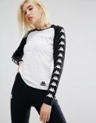 Kappa Long Sleeve Top With Logo Sleeves - White