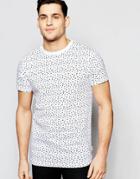 Bellfield T-shirt With All Over Triangle Print - White