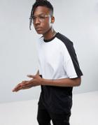 Asos Oversized T-shirt With Color Block And Sleeve Panels - Black