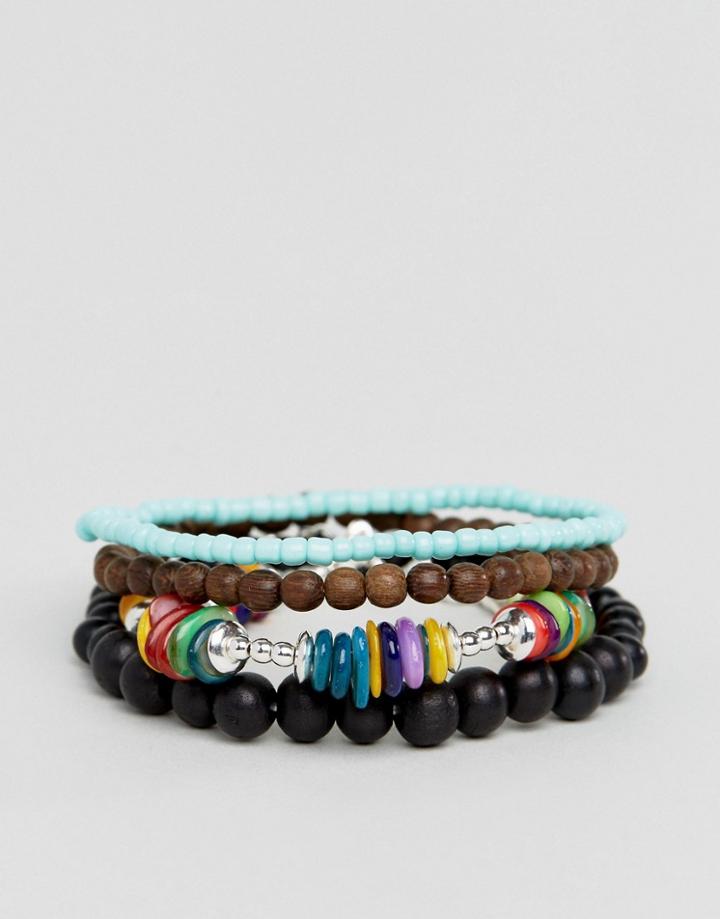 Asos Multi Colored Beaded Bracelet Pack - Multi