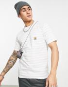 Carhartt Wip Scotty Stripe Pocket T-shirt In Gray
