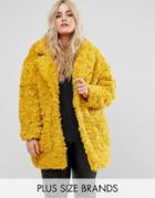 Alice & You Coat In Snuggle Faux Fur - Yellow