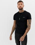 Religion Muscle Fit T-shirt With Back Panel In Black - Black