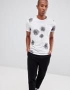 Selected Homme T-shirt With Large Floral Print - White