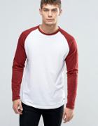 Jack & Jones Long Sleeve T-shirt With Raglan Sleeves - White