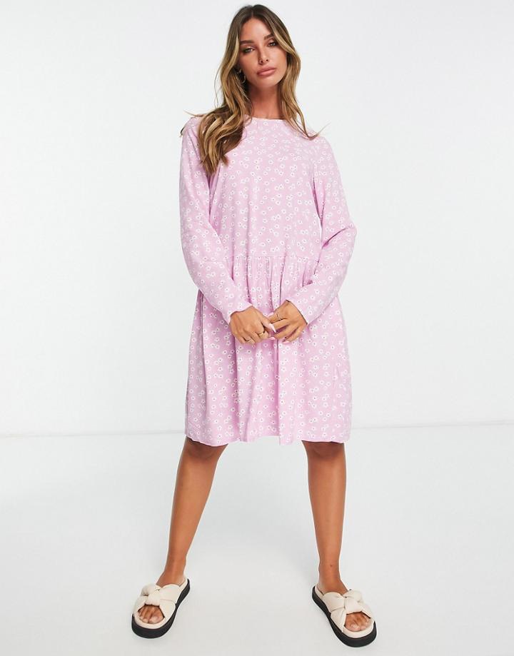 Y.a.s Hunter Ditsy Mini Dress In Lavender-pink