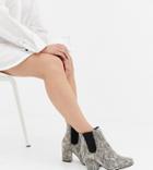 Asos Design Wide Fit Bravo Chelsea Ankle Boots In Snake Print - Multi