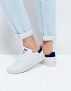 Adidas Originals Primeknit White And Navy Stan Smith Sneakers - White