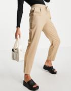 Vero Moda Cropped Tapered Pants In Beige-neutral