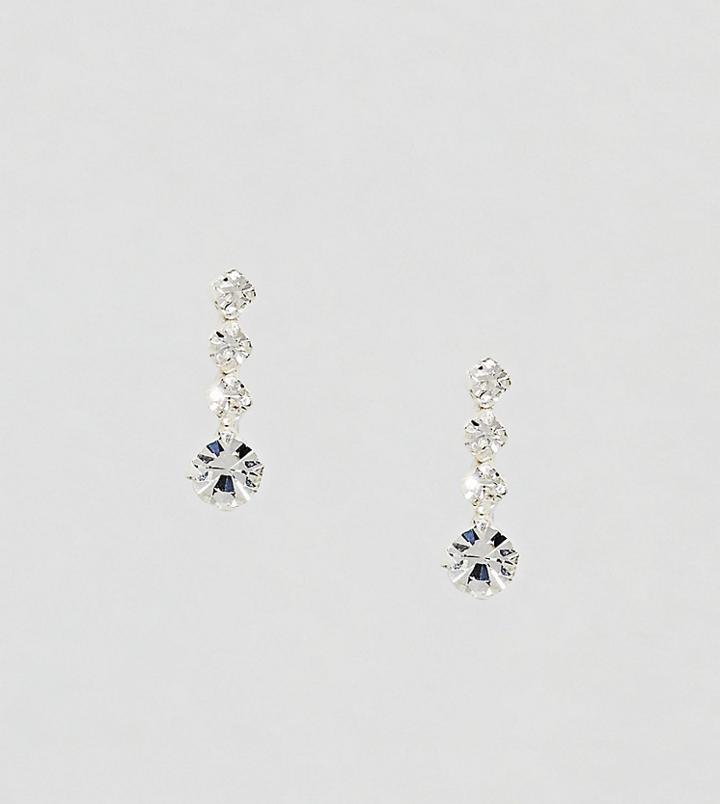 Kingsley Ryan Mini Rhinestone Drop Stud Earrings - Silver