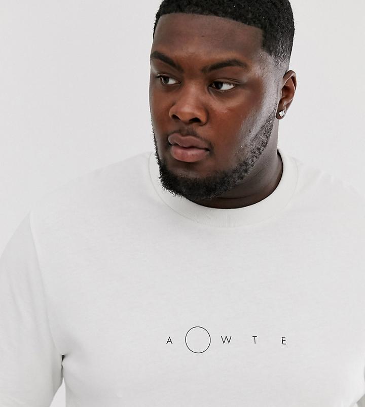 Asos White Plus Oversized T-shirt With Chest Print