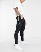 Bershka Join Life Cuffed Jogger In Black